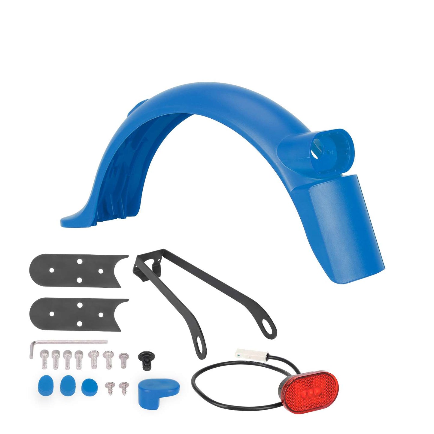Bleu garde-boue arrière kit avec light, metal bracket et crochet pour M365 Pro/Pro2 trottinette
