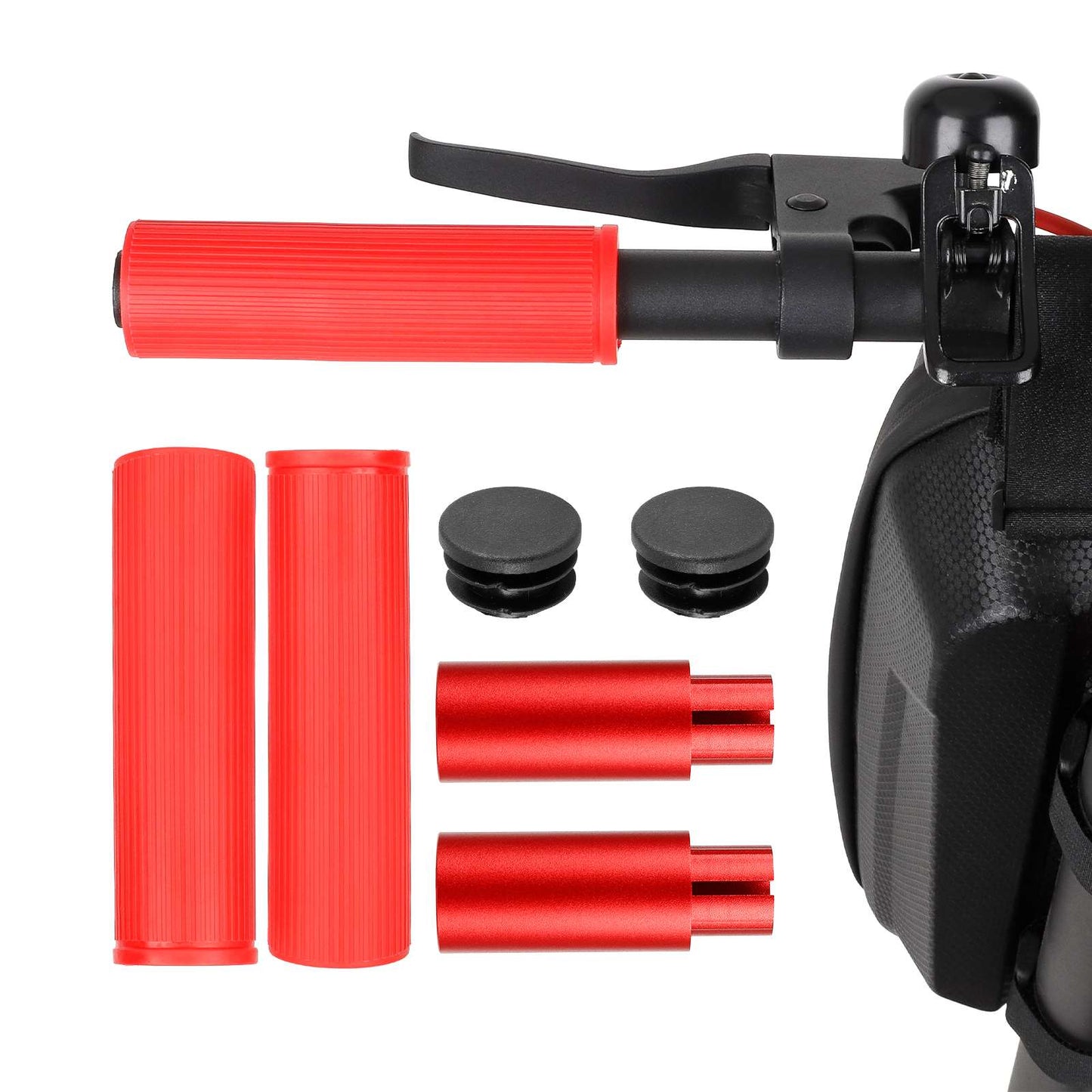 Rouge Ulip silicone guidon extender kit sans light pour xiaomi et Ninebot ES series trottinettes
