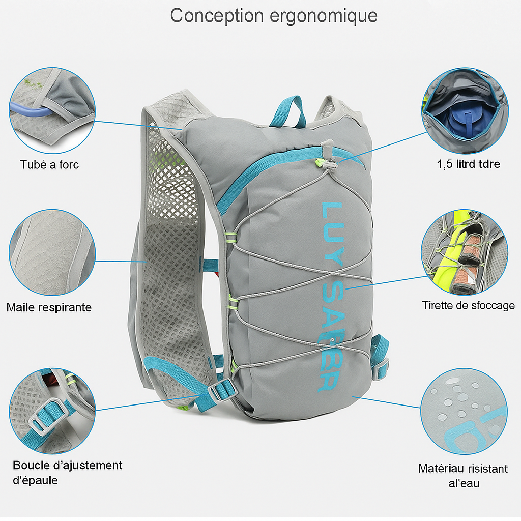 Sac à dos de course sur sentier Marathon en plein air, léger, randonnée, petit sac d'alpinisme professionnel