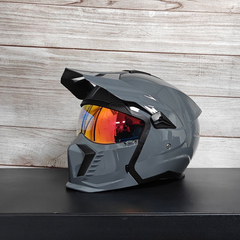 Casque combiné Street Fighter Casque de moto Casque rétro pour hommes et femmes 3C Certifié