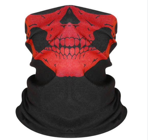 Masque facial de cyclisme en plein air, fantôme de champ, couverture de crâne, protection solaire de vélo en plein air, protection tactique respirante et multifonctionnelle