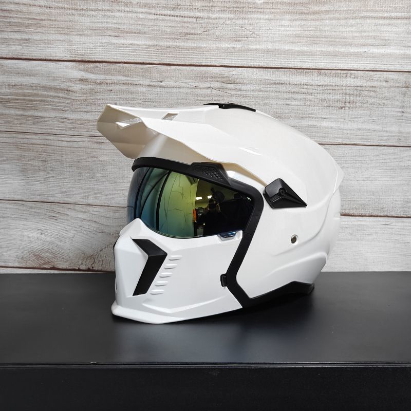Casque combiné Street Fighter Casque de moto Casque rétro pour hommes et femmes 3C Certifié