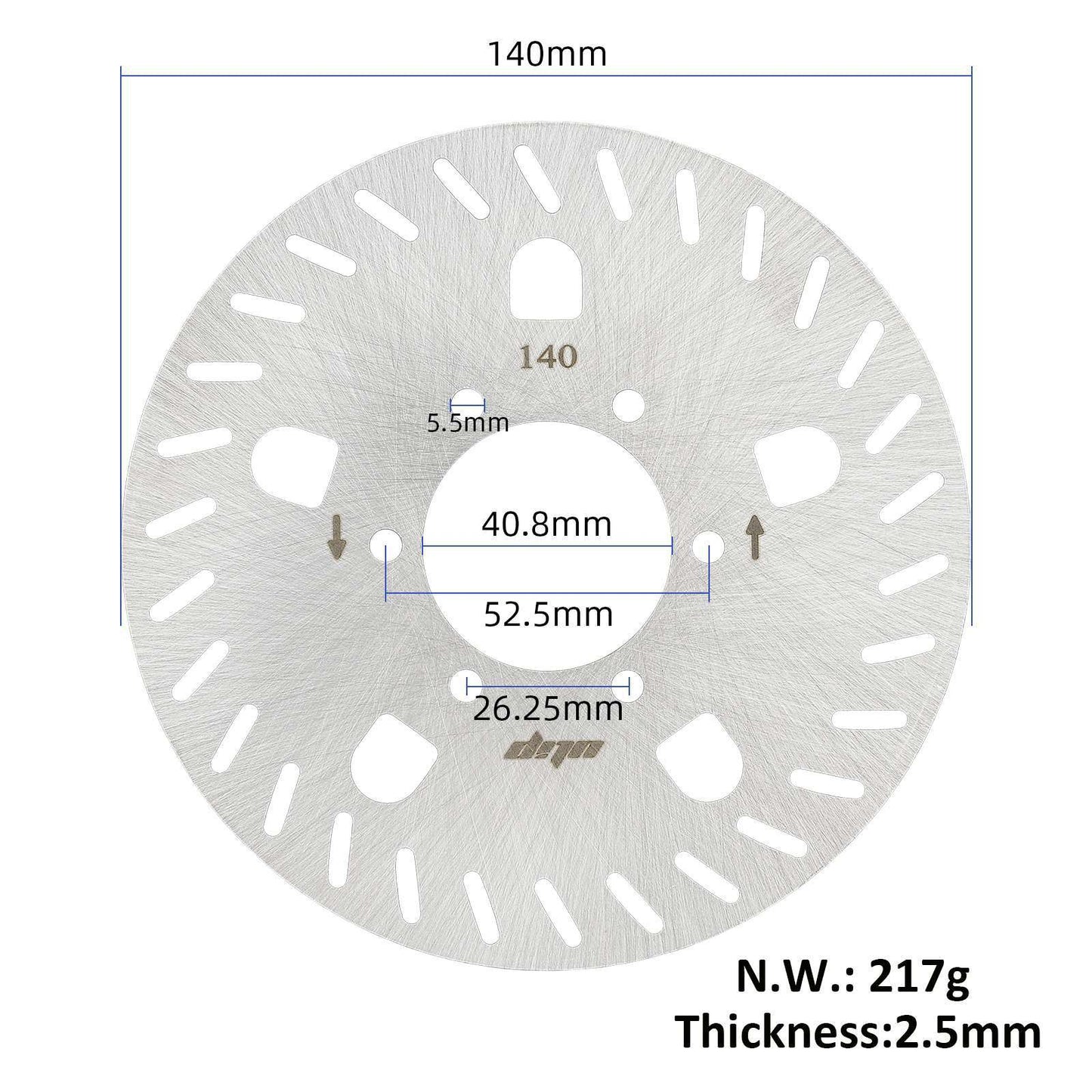 Disque de frein à six orifices Ulip de 140 mm avec vis de montage lot de 2