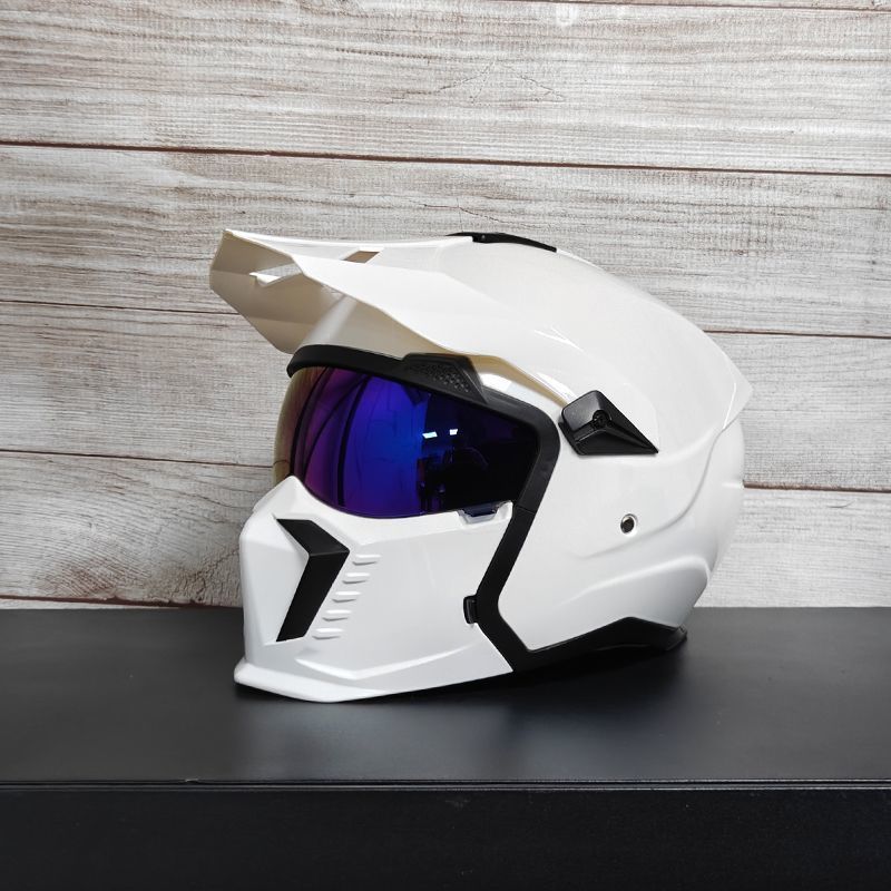 Casque combiné Street Fighter Casque de moto Casque rétro pour hommes et femmes 3C Certifié