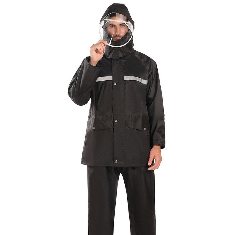Veste anti-pluie, ensemble pantalon de pluie, vêtements pour adultes, conduite en vélo électrique, épaissie réfléchissante à double couche sur tout le corps