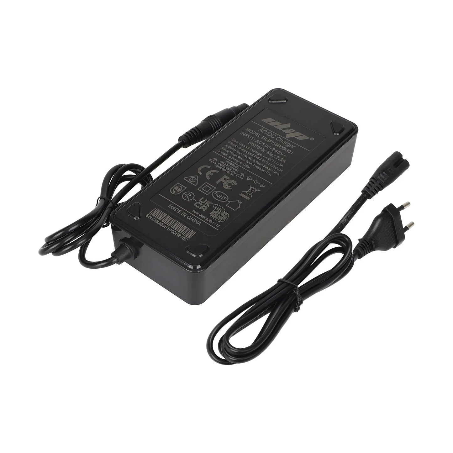 Ulip 53.6V/54.6V 2A chargeur avec Xiaomi O connector pour Xiaomi 4 Pro Plus/4 Pro Max/Ninebot G3 F3 GT3 ZT3 (prise EU)