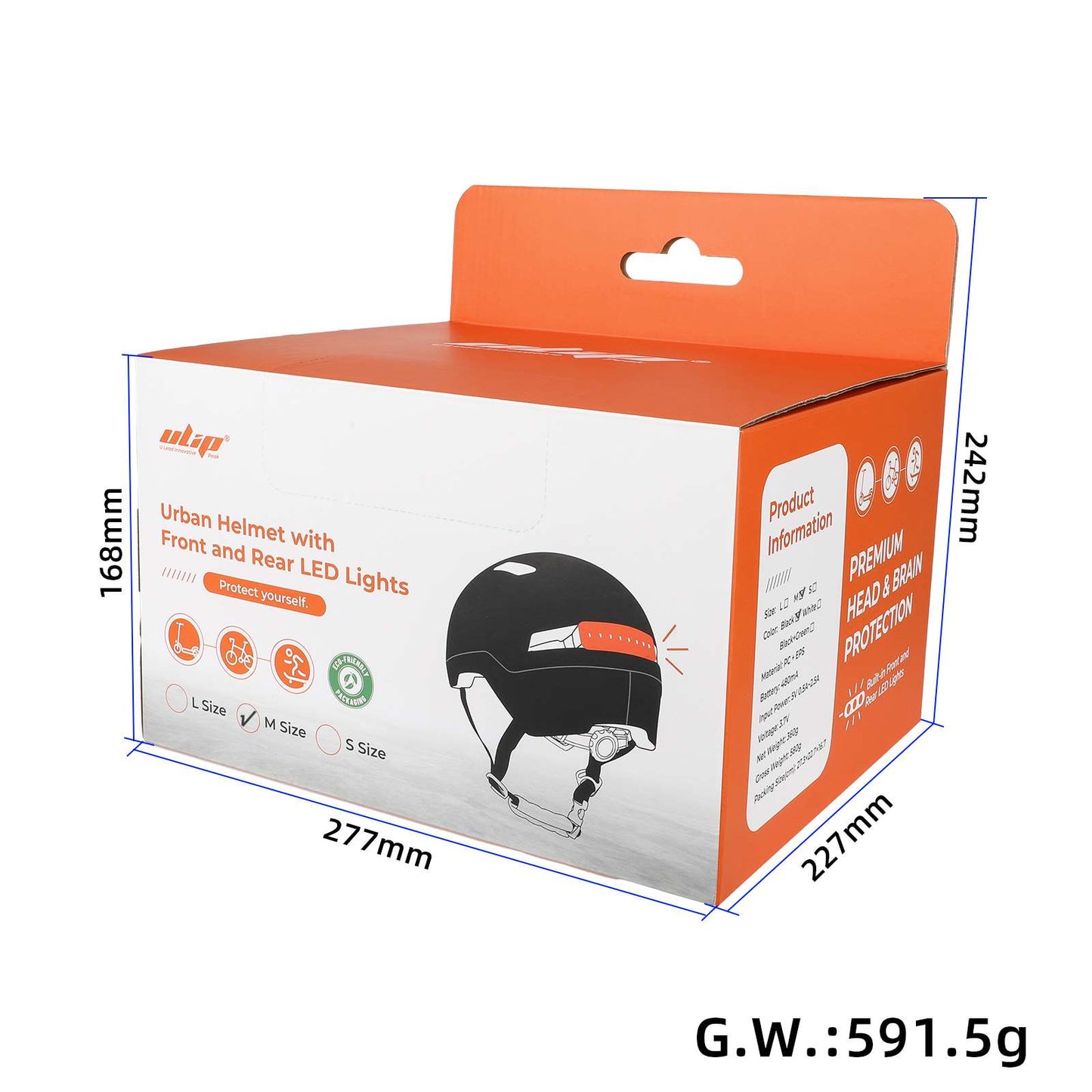 Ulip noir M size U002 casque avec light