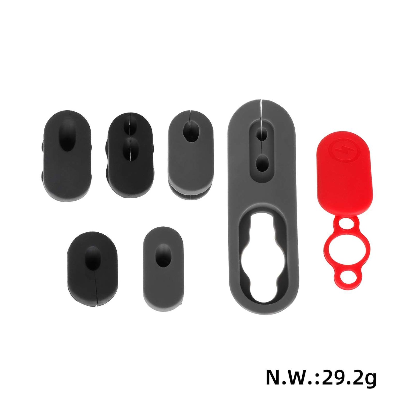Noir manchon en silicone et rouge cache magnétique pour Xiaomi 4 Pro trottinettes