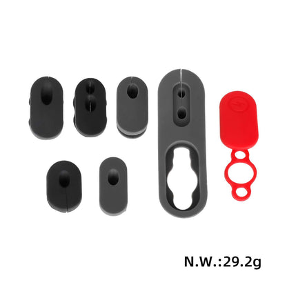 Noir manchon en silicone et rouge cache magnétique pour Xiaomi 4 Pro trottinettes