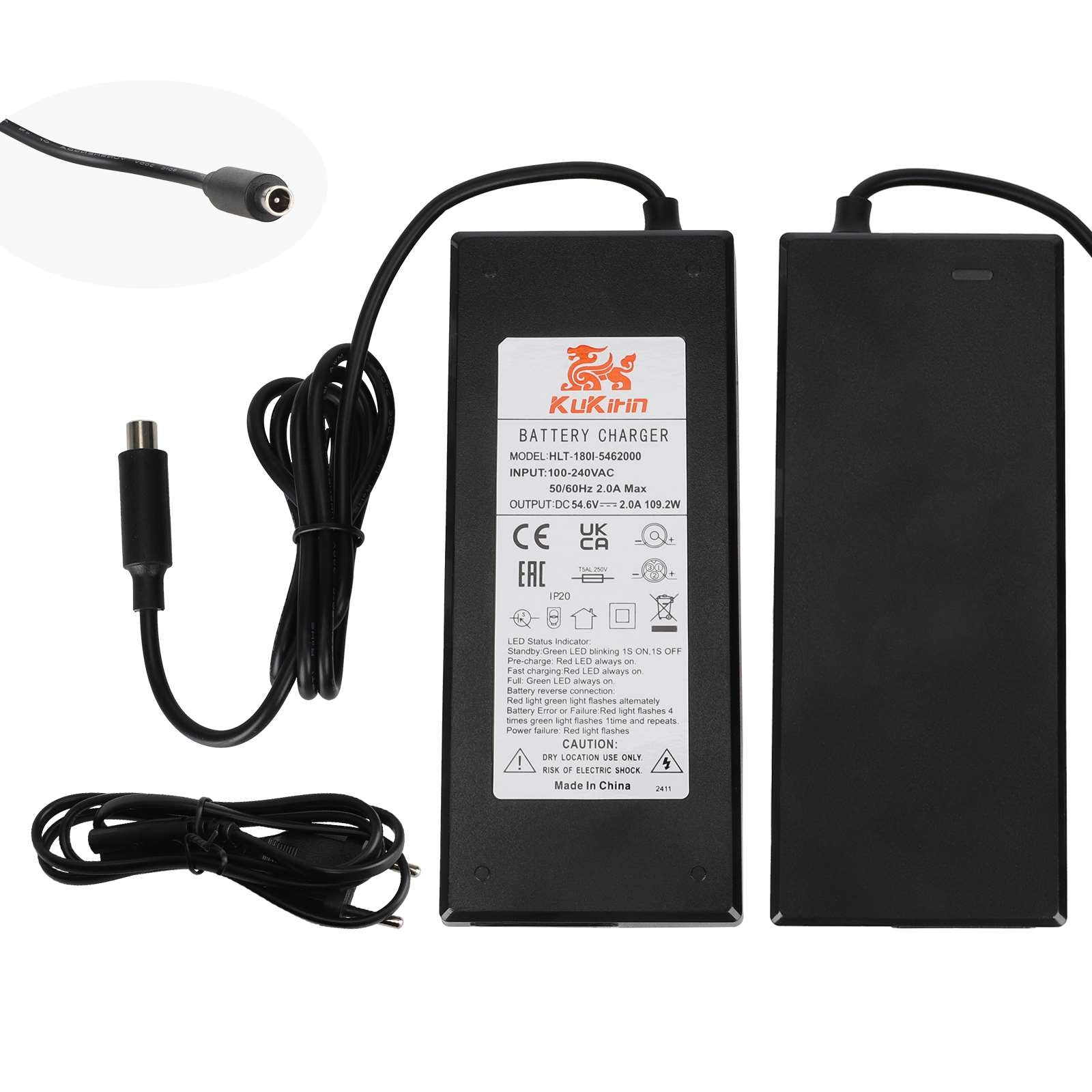 Kukirin G2 Pro/G2 Max original 54.6V2A Xiaomi embout chargeur (European standard)