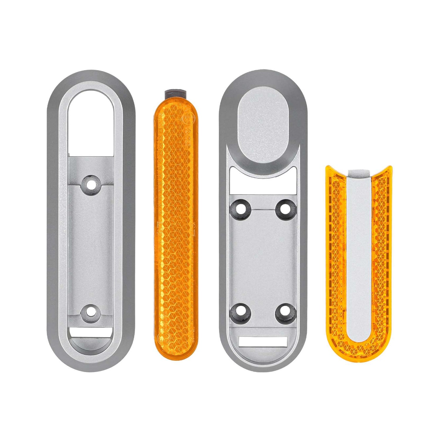 4 pcs refitting argent decorative shells+jaune catadioptre bars pour M365 1S Pro Pro2 et Lite