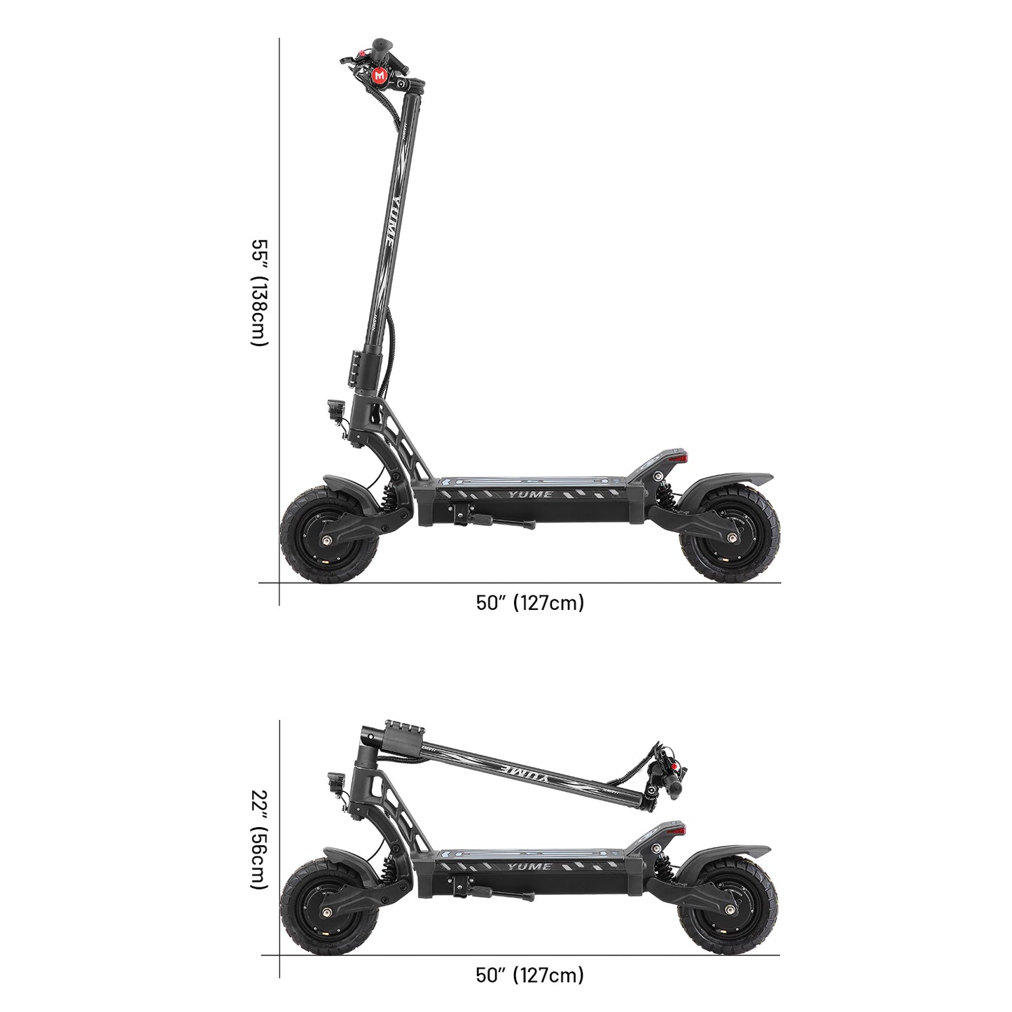 YUME HAWK 2*1200W Freins et suspensions Hydrauliques, fourni avec amortisseur de direction et divers accessoires.