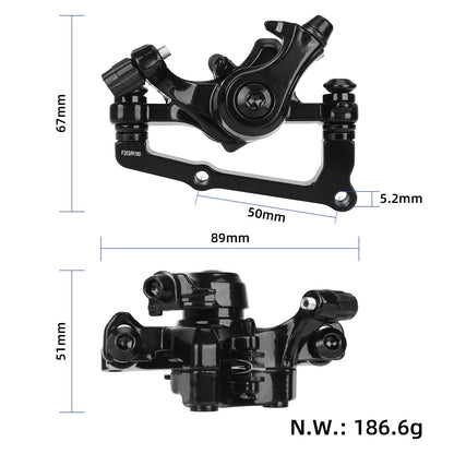Noir 180mm back bike frein à disque