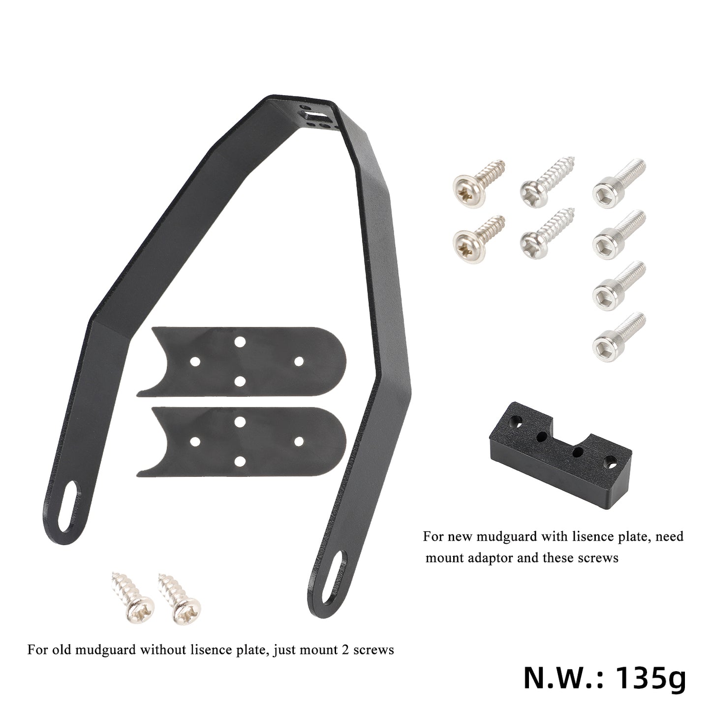 Noir metal bracket of garde-boue arrière pour toutes les xiaomi trottinettes