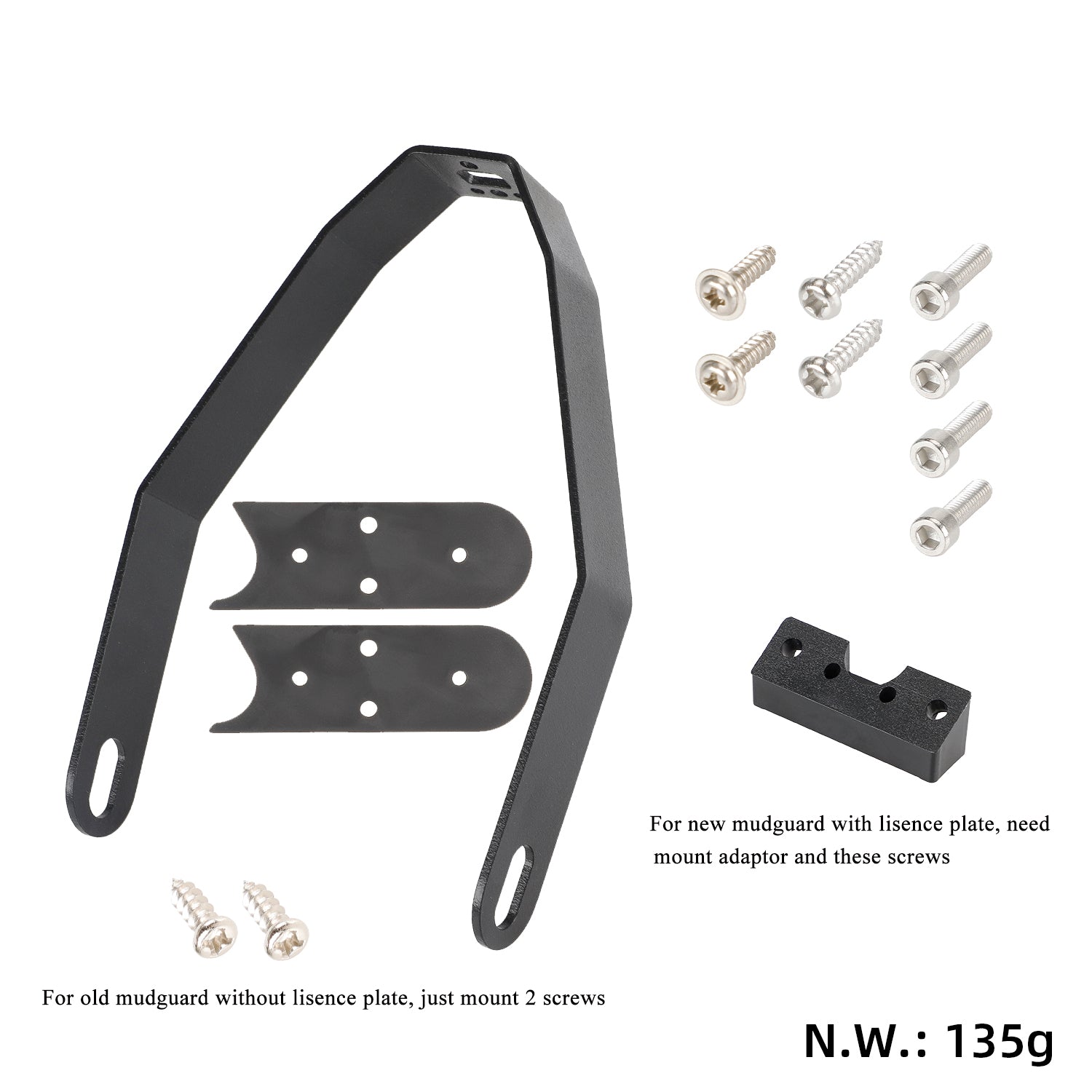 Noir metal bracket of garde-boue arrière pour toutes les xiaomi trottinettes