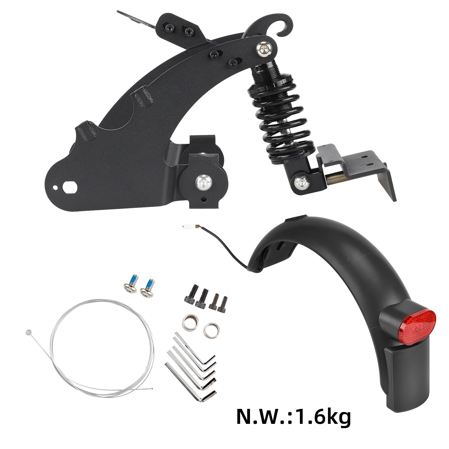 Noir suspension arrière pour F20 F25 F30 F40 trottinettes