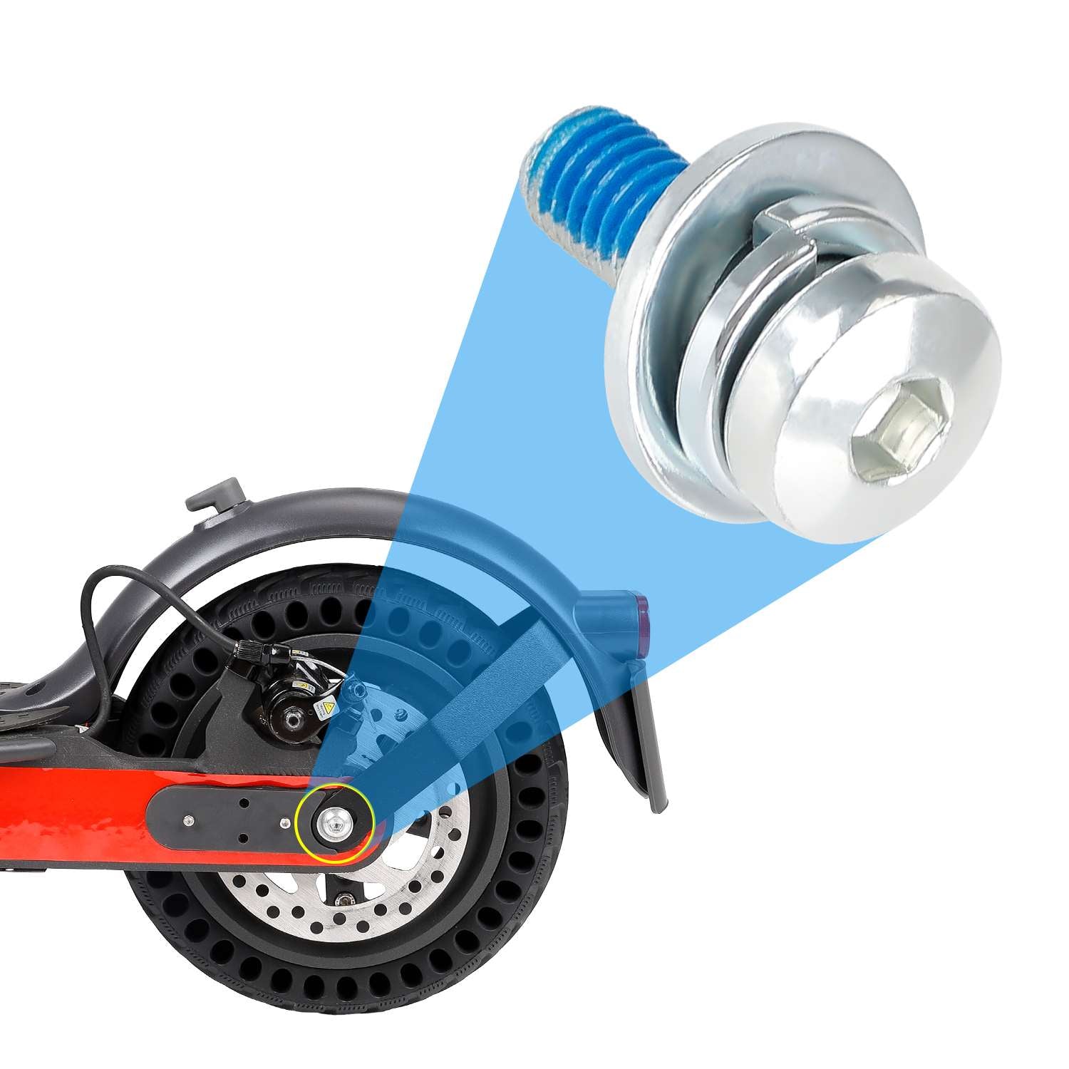 M365 roue arrière vis (avec gasket)