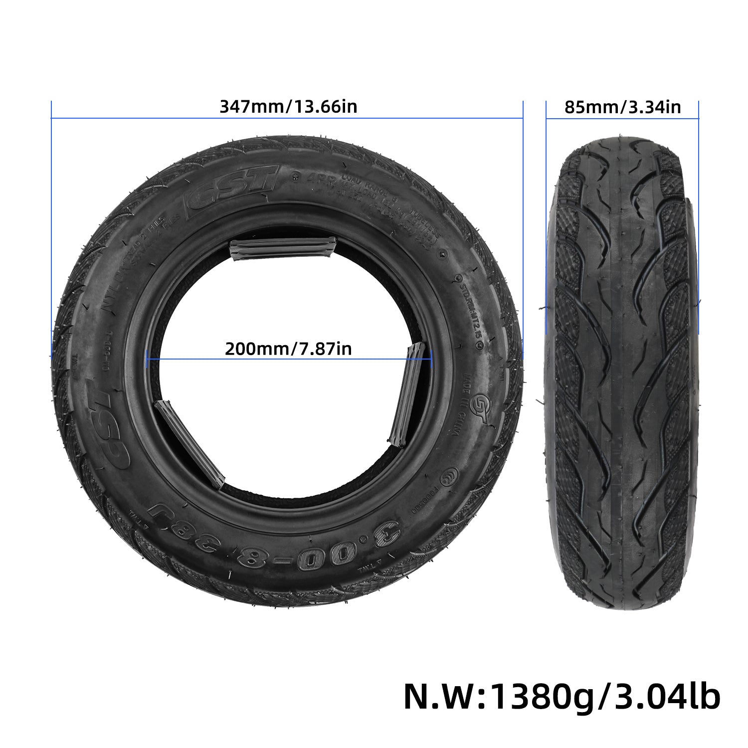 CST 3.00-8 pneu tubeless