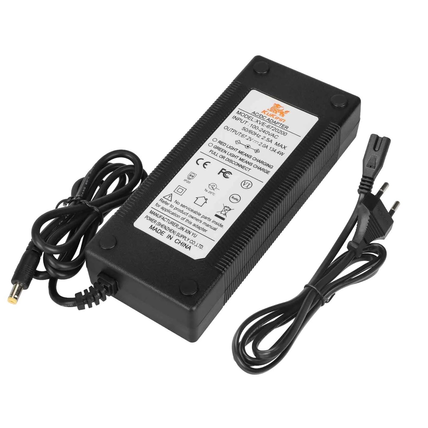 Kukirin 67.2V2.0A DC2.1 chargeur pour Kukirin G4 avec prise EU