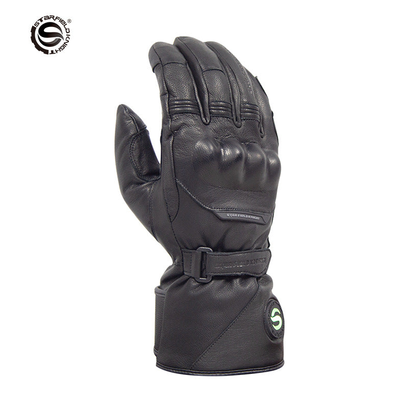 Gants moto polaires Star Knight SFK épaisse, imperméable et coupe-vent, avec commande de température tactile et contrôle de température, avec commande électrique à trois vitesses, gants d'extérieur d'hiver