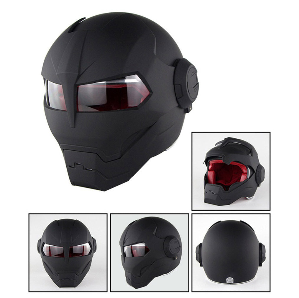 Casque de moto complet Iron Man rétro