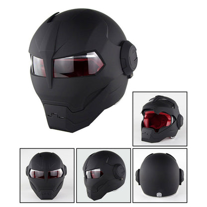 Casque de moto complet Iron Man rétro