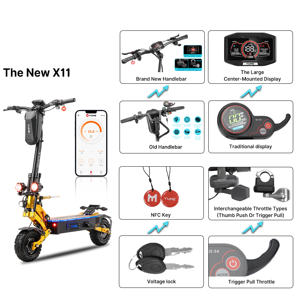 YUME X11+ freins et suspension hydrauliques