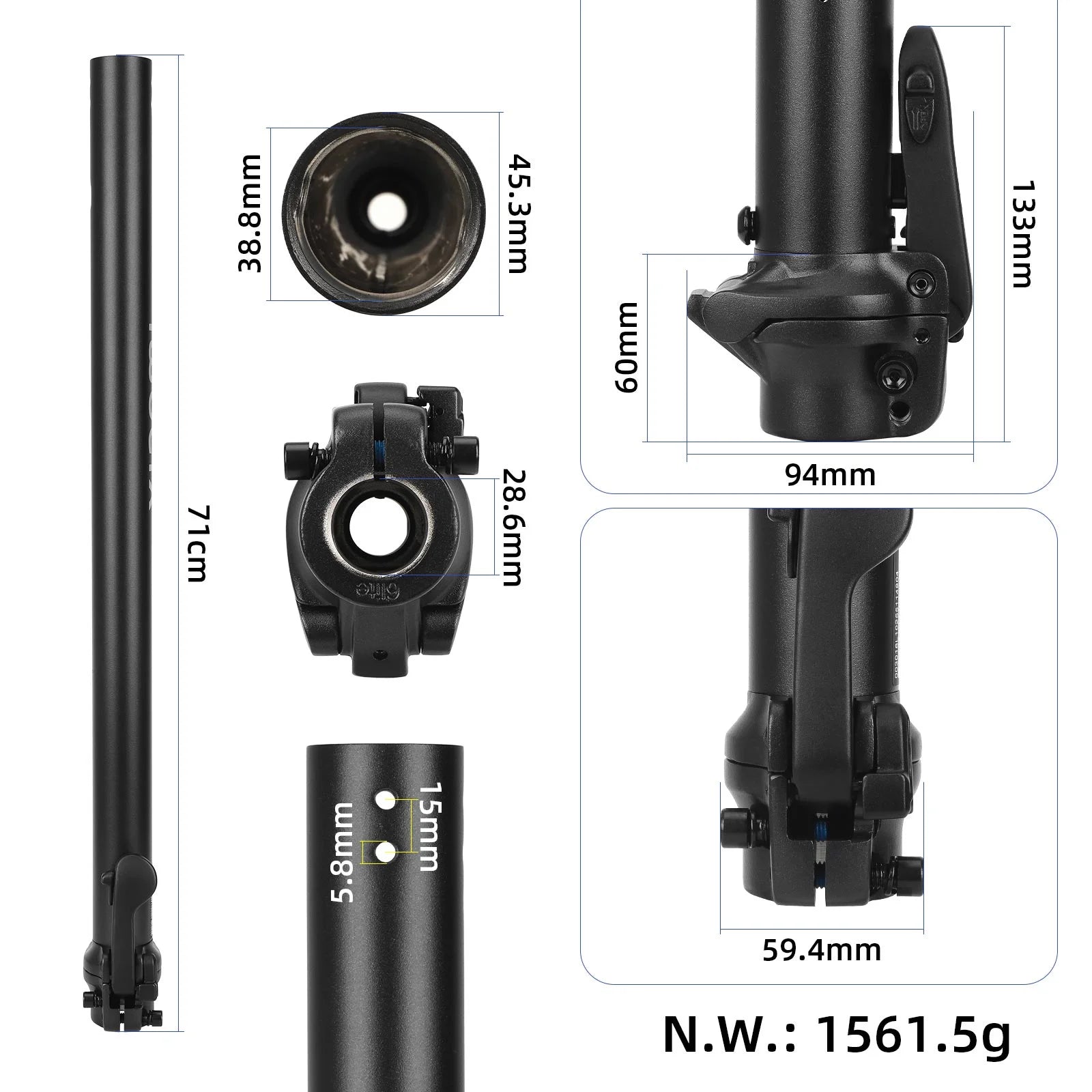Original front pliable pole avec base pour Xiaomi 6 Lite