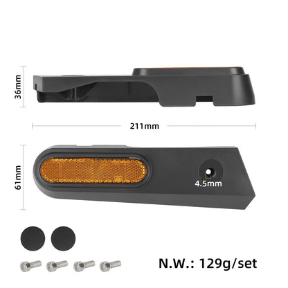 1 lot de Mi 5 max roue arrière trim cover avec catadioptre et vis