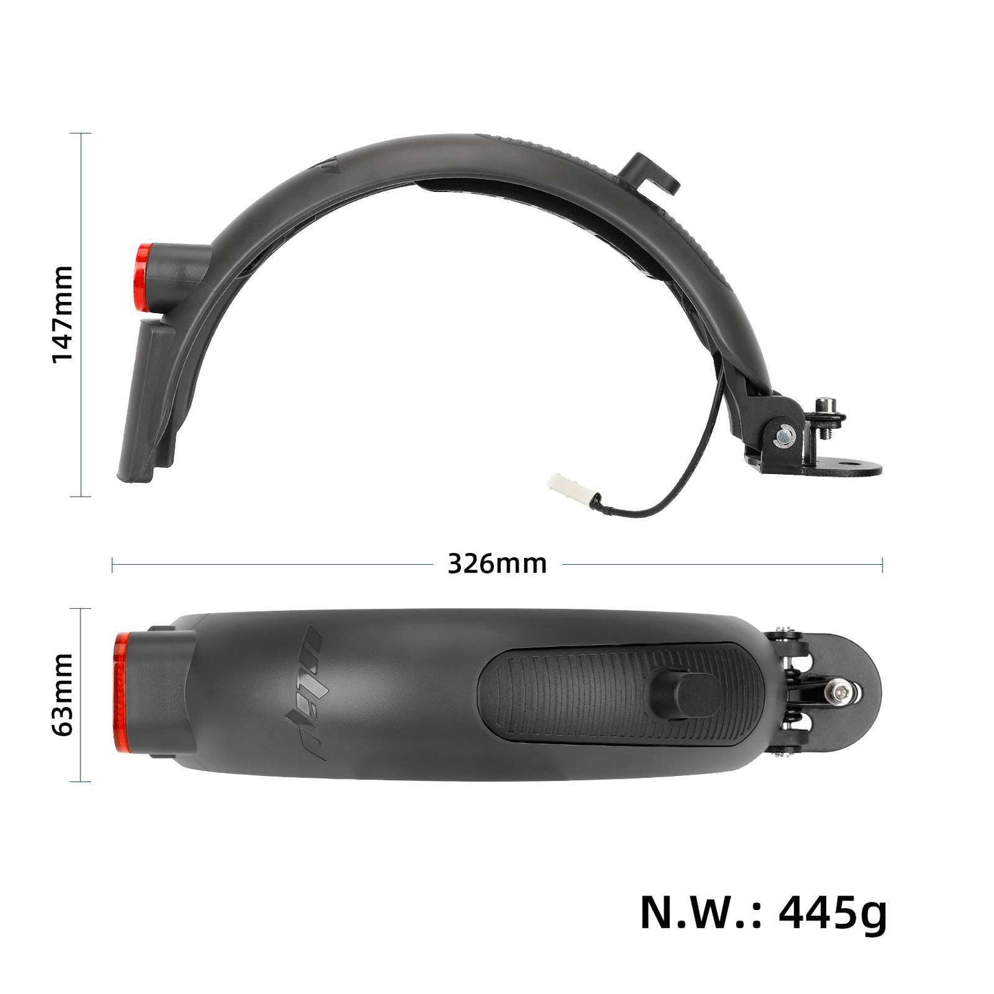 Gris Ulip Superior garde-boue arrière avec aluminium pour Xiaomi trottinettes