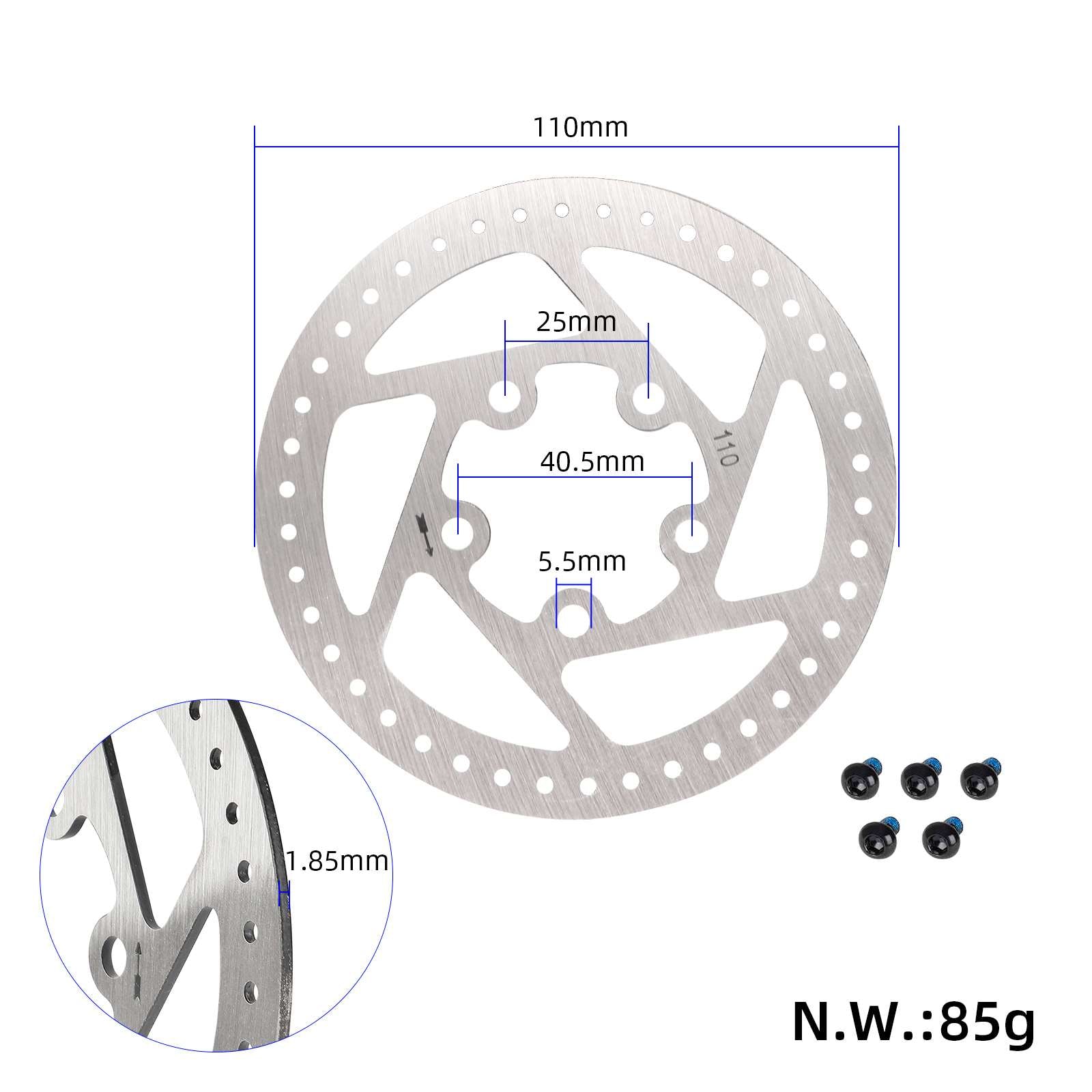 110mm 5-hole disque de frein pour M365/1S