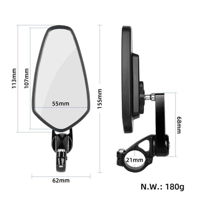 Noir 7/8" 22mm Motorcycle Mirrors