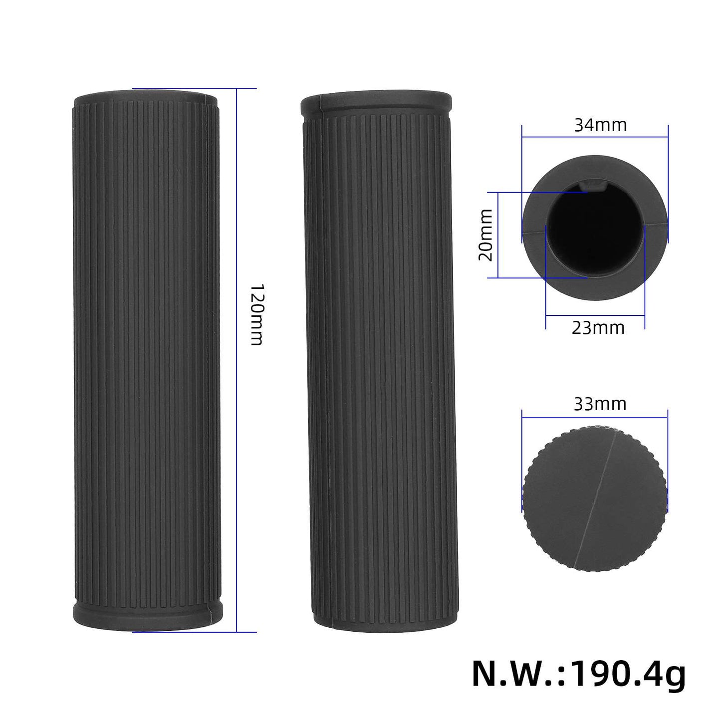 Noir couvre-poignées pour Xiaomi 4 Pro trottinettes