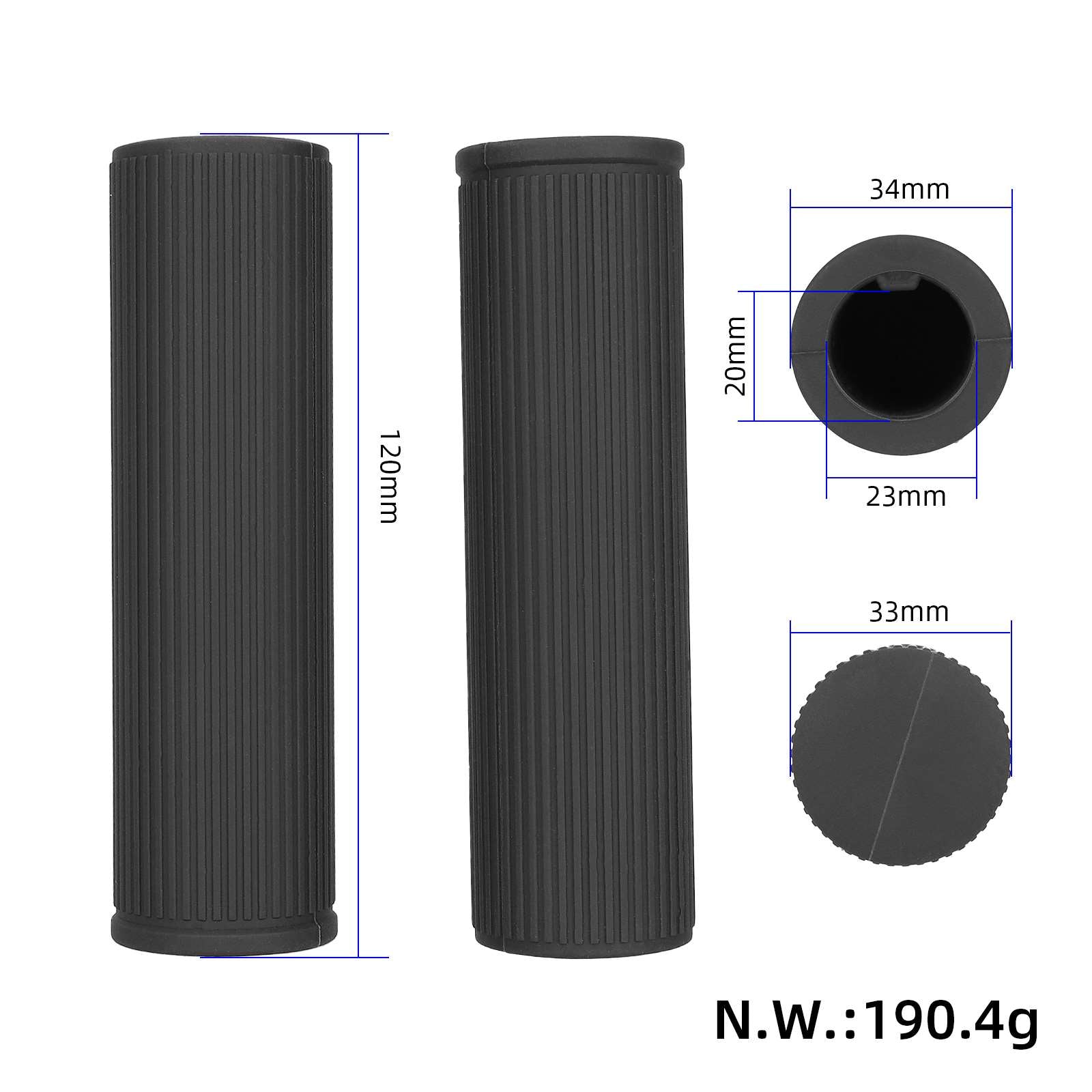 Noir couvre-poignées pour Xiaomi 4 Pro trottinettes