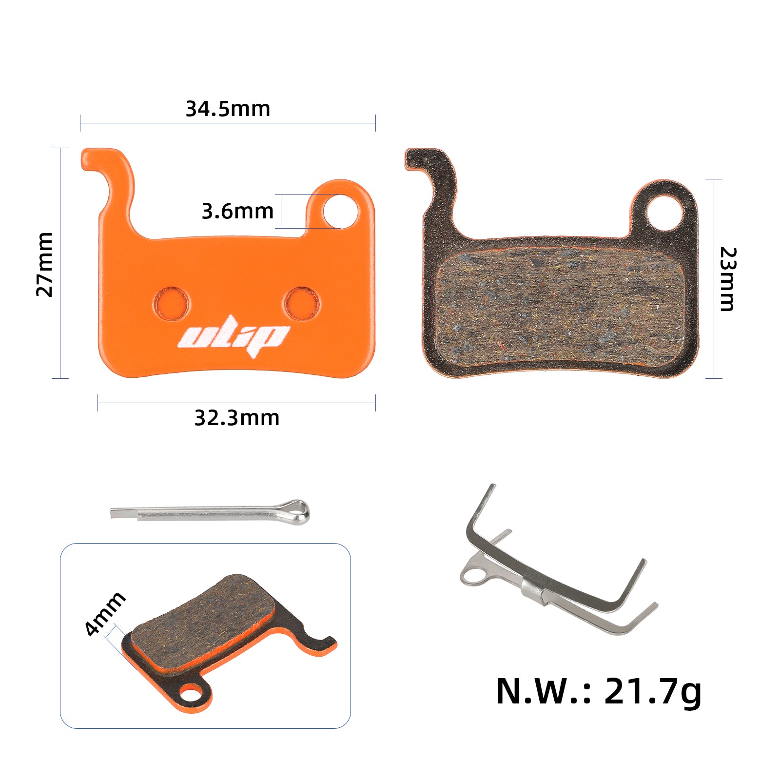 Ulip orange multi-metal resin plaquette de frein pour Xtech/Xiaomi 3