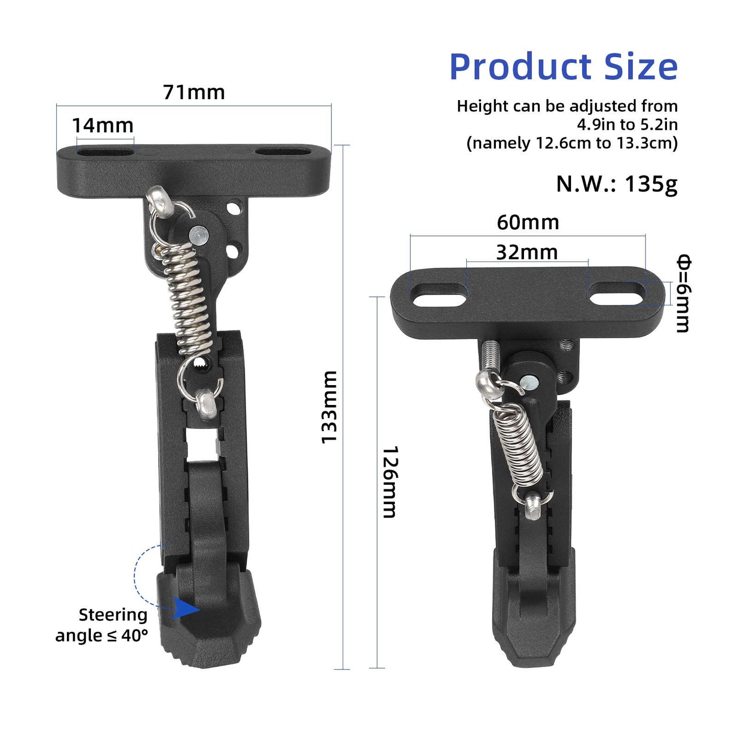 Ulip noir adjustable béquille pour F et Xiaomi 4 series trottinettes