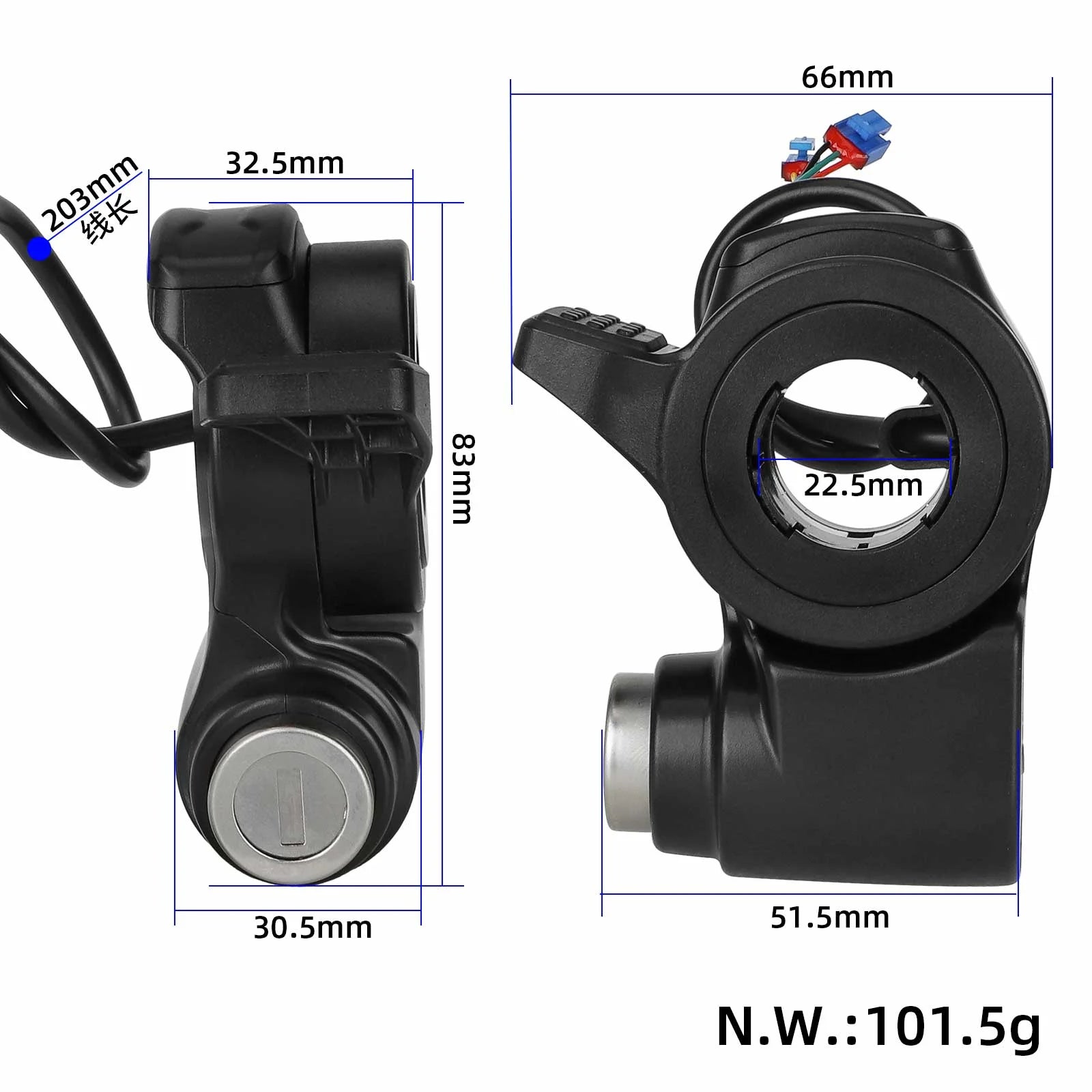 Original accélérateur avec serrure et clé pour Kukirin A1/G2 Max trottinette