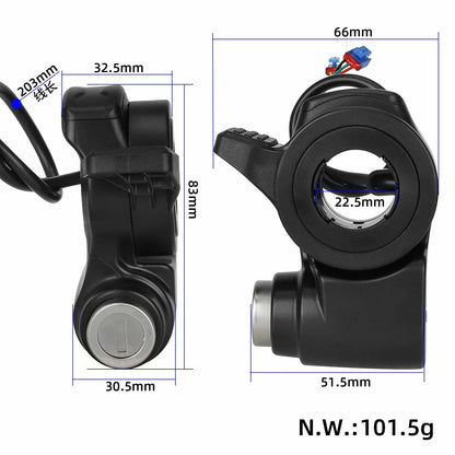 Original accélérateur avec serrure et clé pour Kukirin A1/G2 Max trottinette