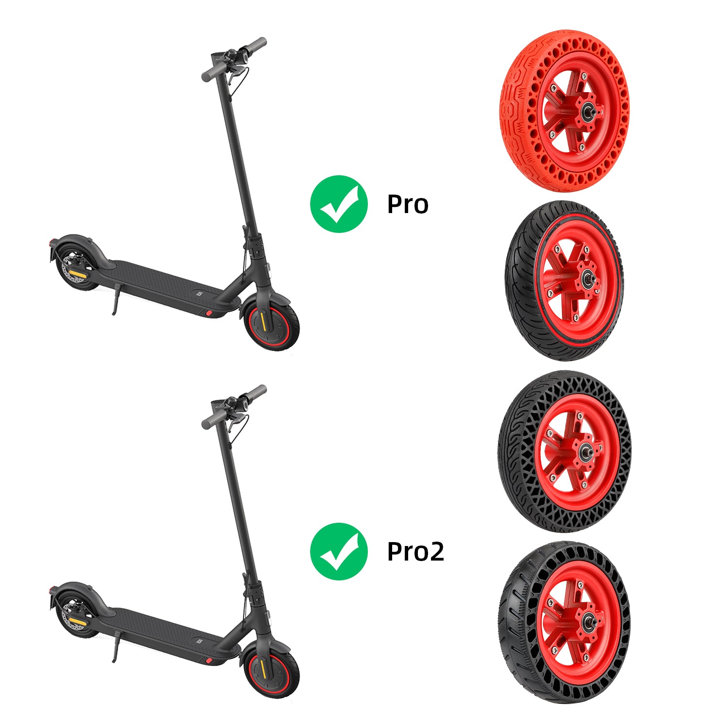 Rouge Ulip Split Rear Hub pour xiaomi Pro/Pro2 trottinettes