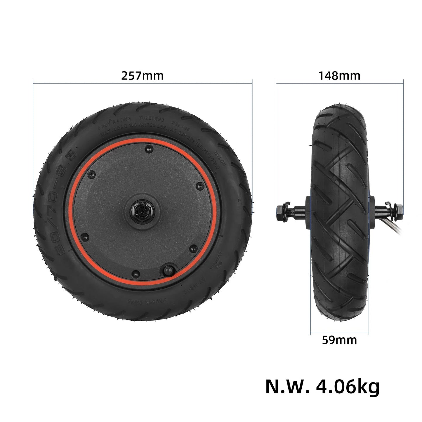 Xiaomi 5 Max motor avec Yuanxing 60/70-6.5 vacuum pneus