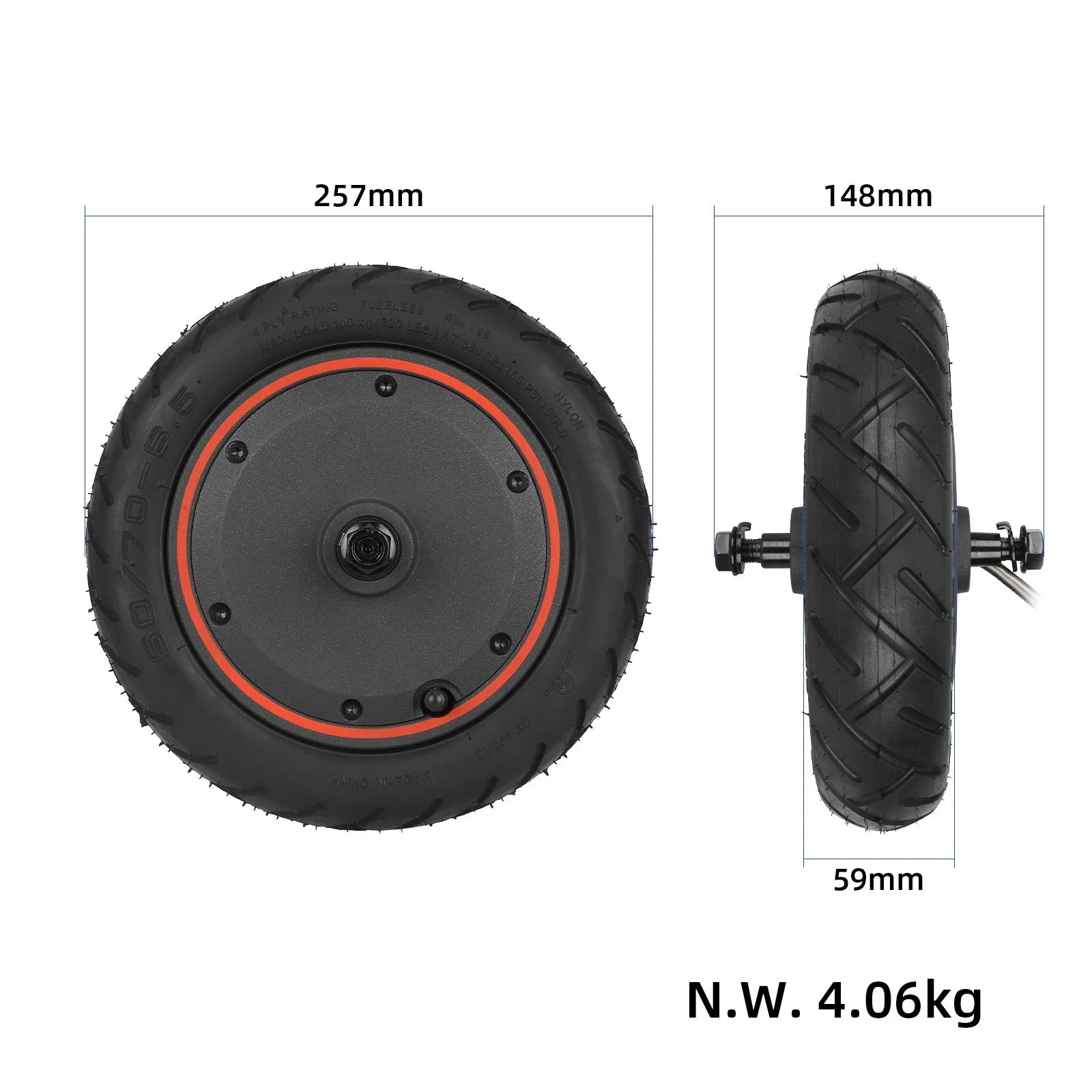 Xiaomi 5 Max motor avec Yuanxing 60/70-6.5 vacuum pneus