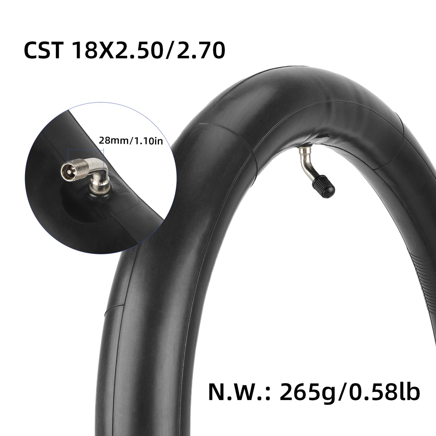 CST18*2.5/2.70 inner pneu avec 60°out valve coudée