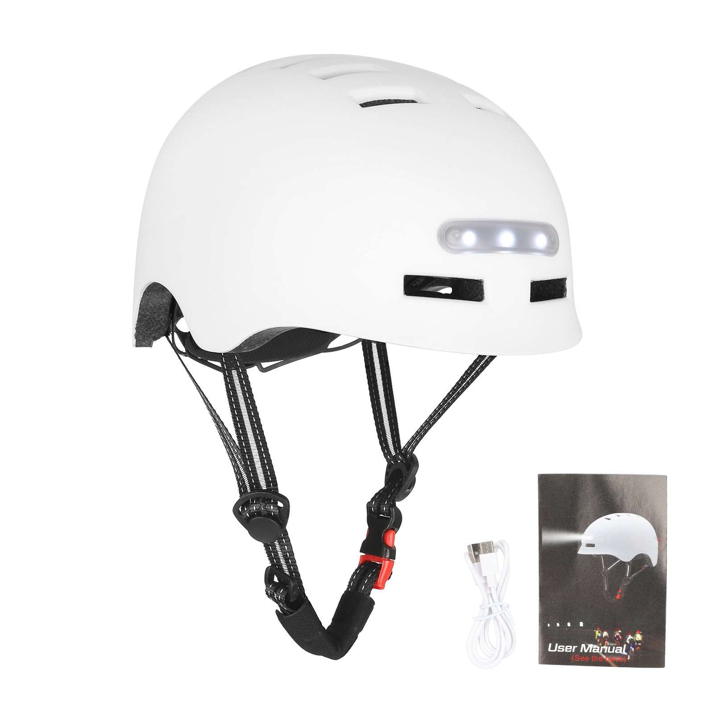 Blanc L size casque avec light