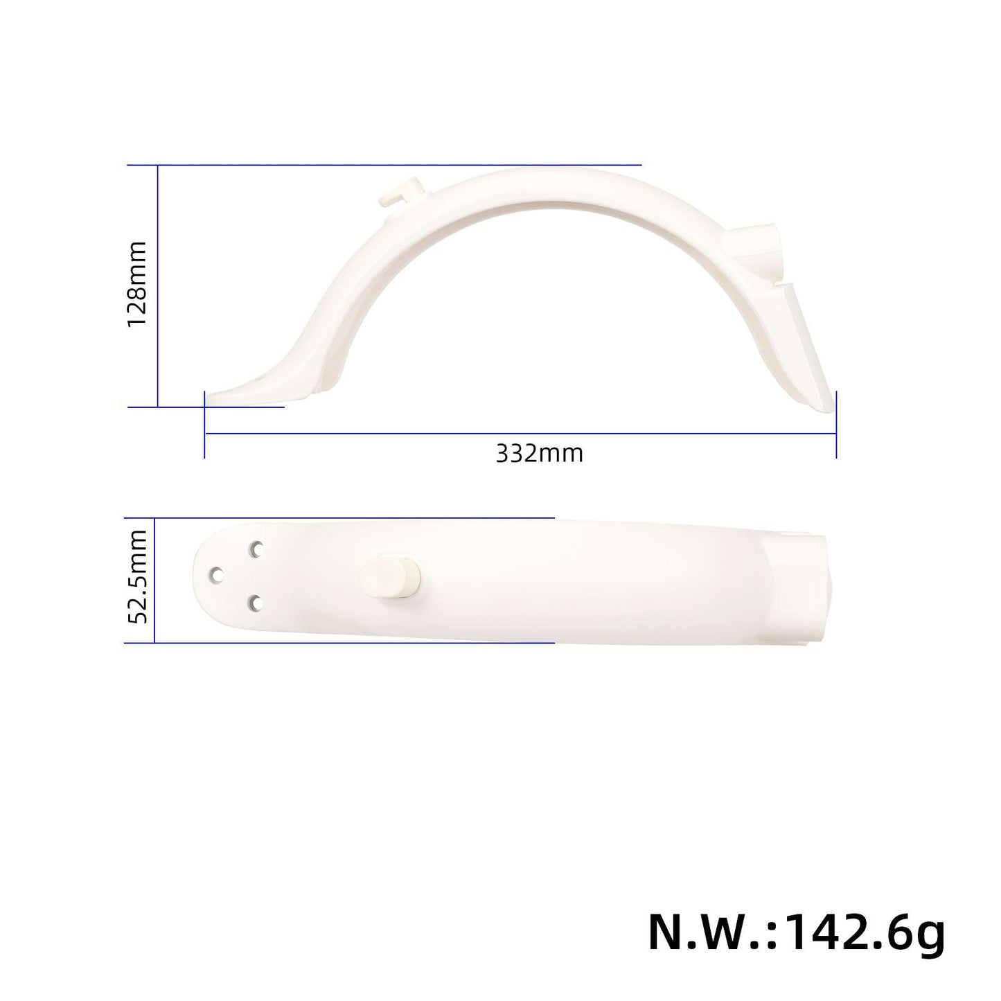 Blanc garde-boue arrière avec crochet pour M365 Pro/Pro2 trottinette