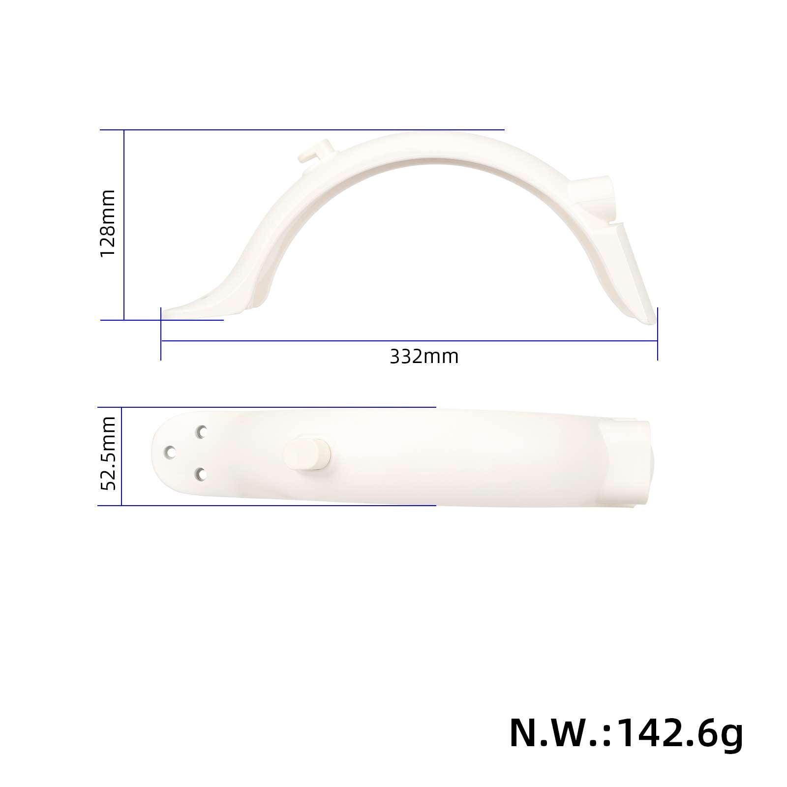 Blanc garde-boue arrière avec crochet pour M365 Pro/Pro2 trottinette