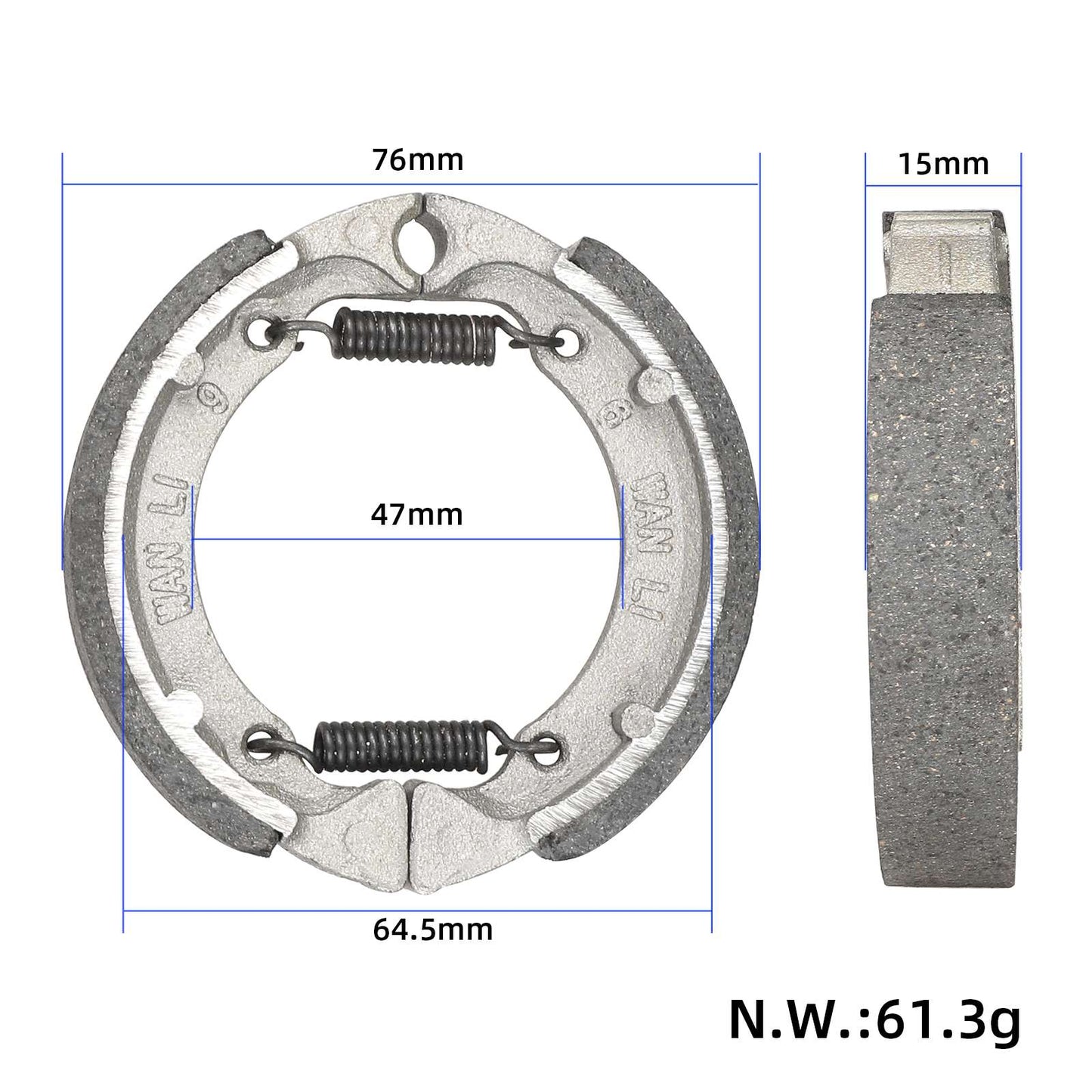 75*15mm frein à tambour cover pads