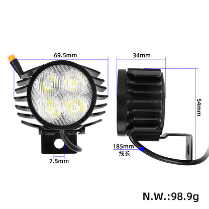 Phare avant pour Kukirin G2 Pro/G2 Pro DB/G2 Max trottinette avec 180mm M8 waterproof embout