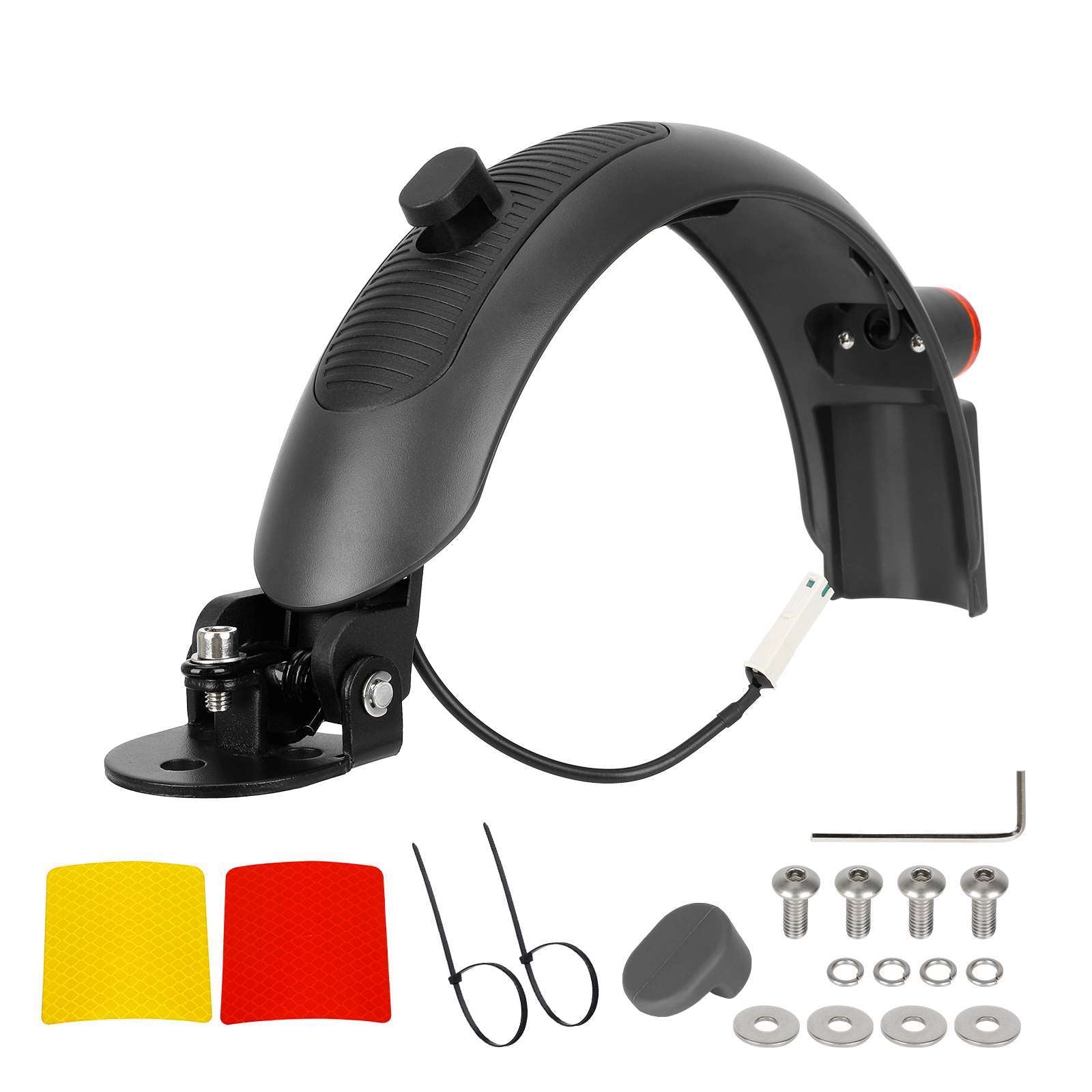Gris Ulip Xiaomi avec brake aluminum alloy high-end rear garde-boue (avec tail lights et vis outils)+1 jaune réfléchissant sticker+1 rouge réfléchissant sticker
