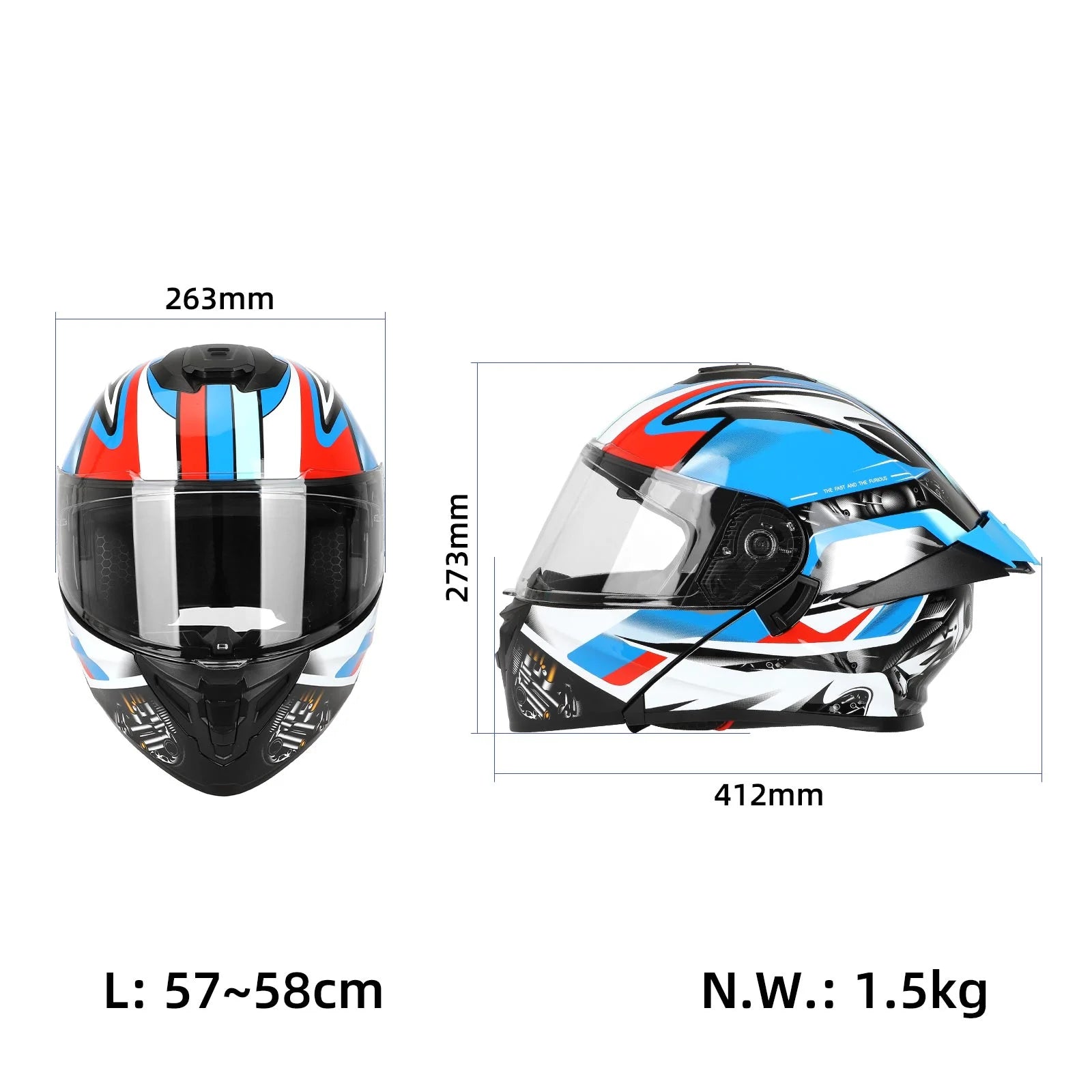 Size L (57-58) Speed bleu tout-terrain Open-Face casque