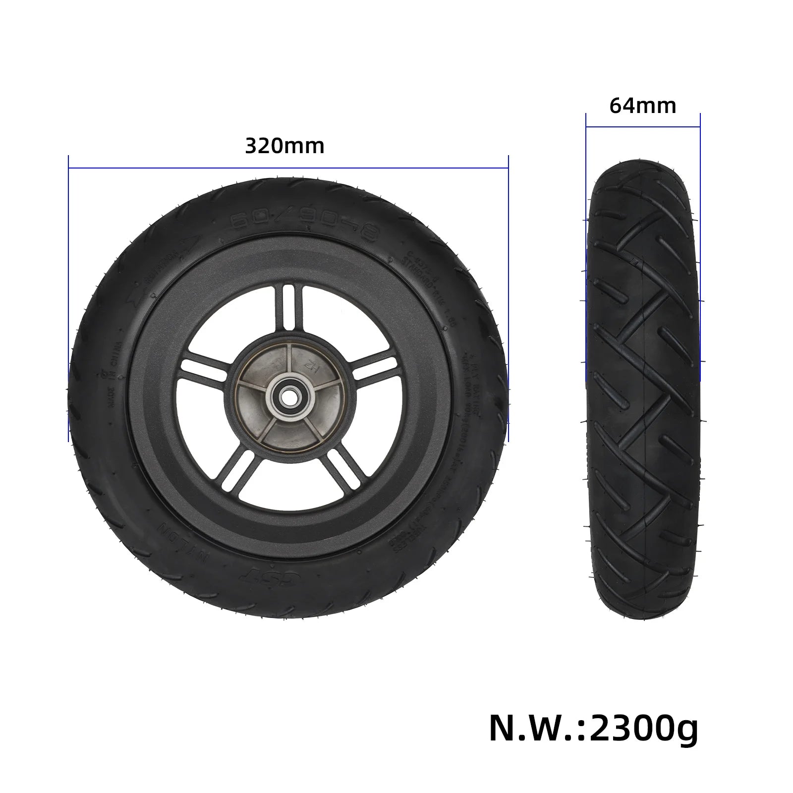 Xiaomi 5 Plus/MI 6 wheels avec CST 60/90-8 pneus tubeless pneus